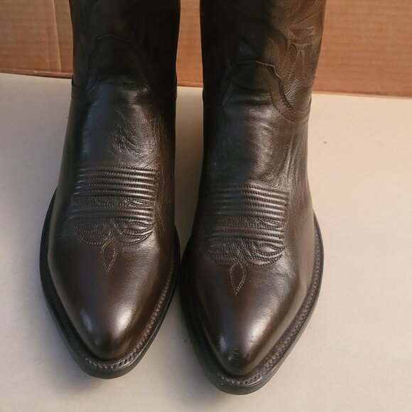 LUCCHESE Carson M1023 J4 Dark Brown Calf Skin Cowboy Western Boots Men's SZ 9.5D - Picture 4 of 15